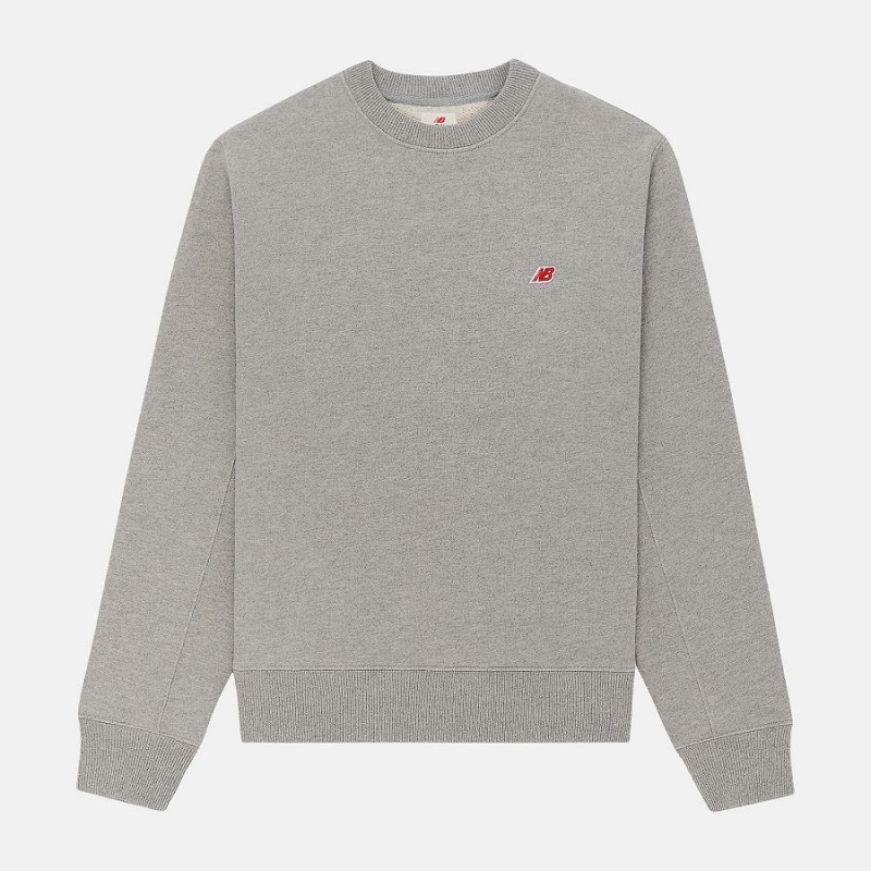 Sudadera con Capucha New Balance MADE in USA Core Crewneck Sweatshirt Hombre Gris | EC 1329YU