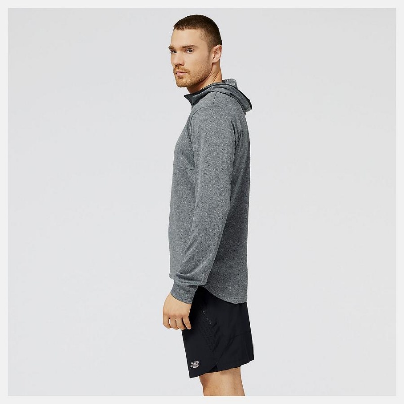 Sudadera con Capucha New Balance NYC Marathon Tenacity Hooded Quarter Zip Hombre Gris Oscuro | EC 1334AP