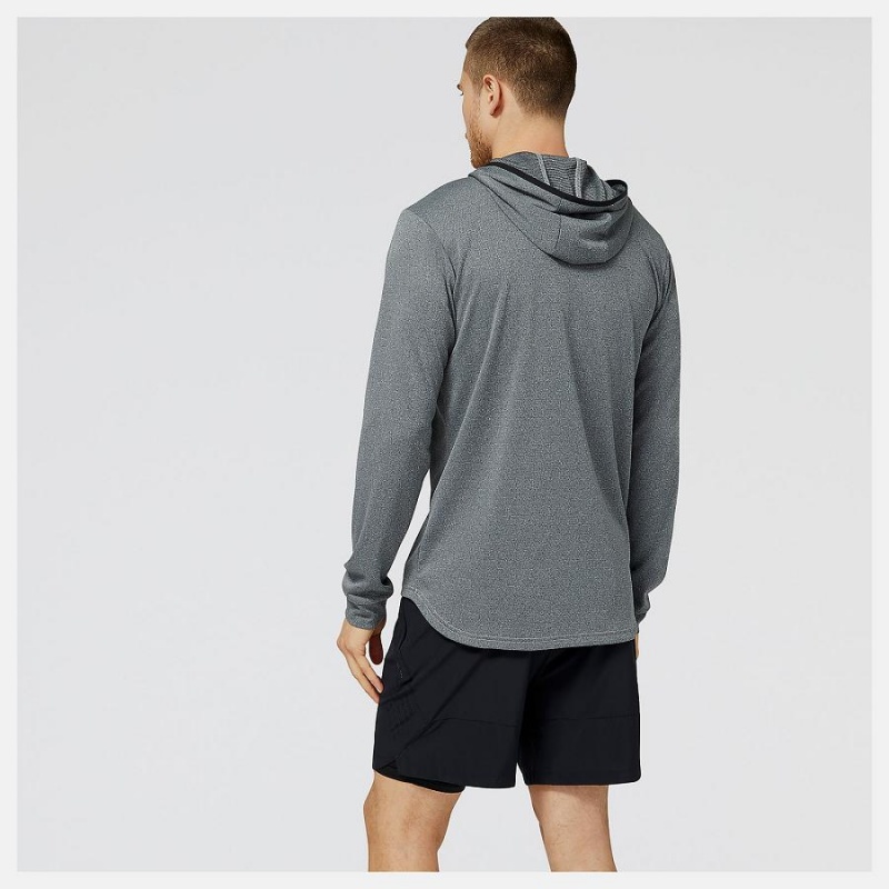 Sudadera con Capucha New Balance NYC Marathon Tenacity Hooded Quarter Zip Hombre Gris Oscuro | EC 1334AP