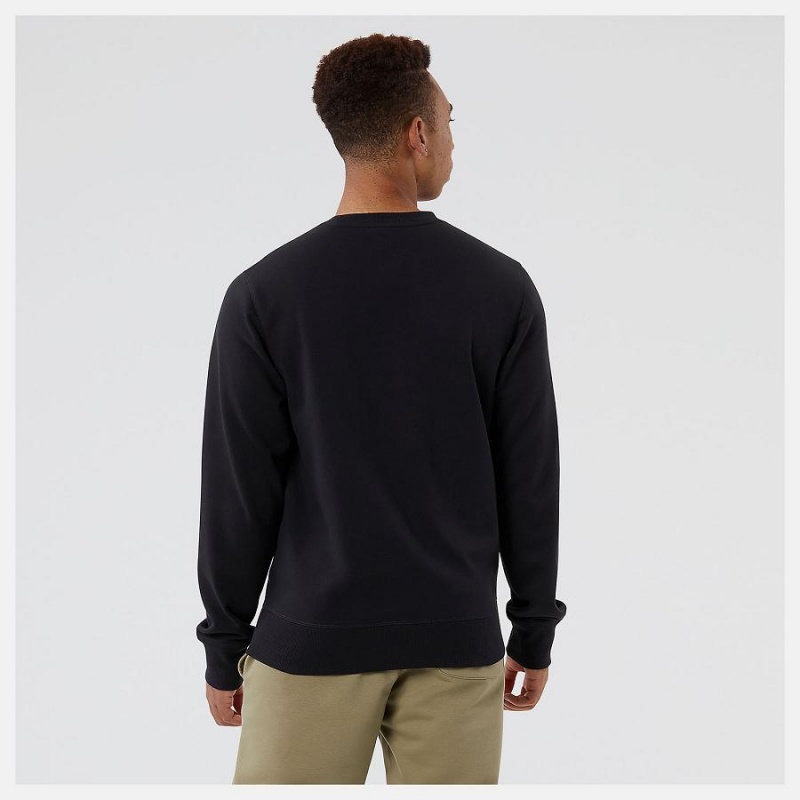 Sudadera con Capucha New Balance NYC Marathon Essentials Stacked Logo Crew Hombre Negras | EC 1331IS