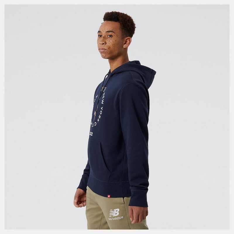Sudadera con Capucha New Balance NYC Marathon Essentials Pullover Hombre Negras | EC 1330UT