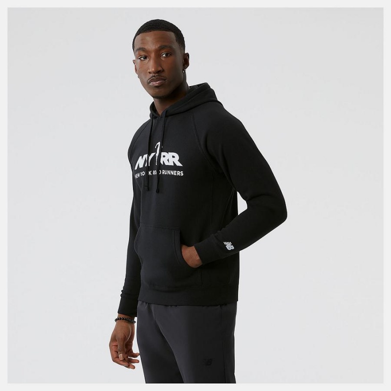 Sudadera con Capucha New Balance Run For Life Estampadas Hombre Negras | EC 1337FM