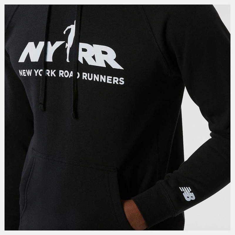 Sudadera con Capucha New Balance Run For Life Estampadas Hombre Negras | EC 1337FM