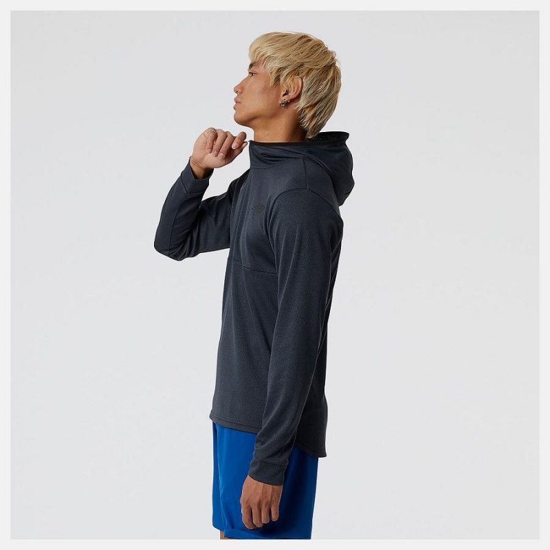 Sudadera con Capucha New Balance Tenacity Hooded 1/4 Zip Hombre Negras | EC 1341KI