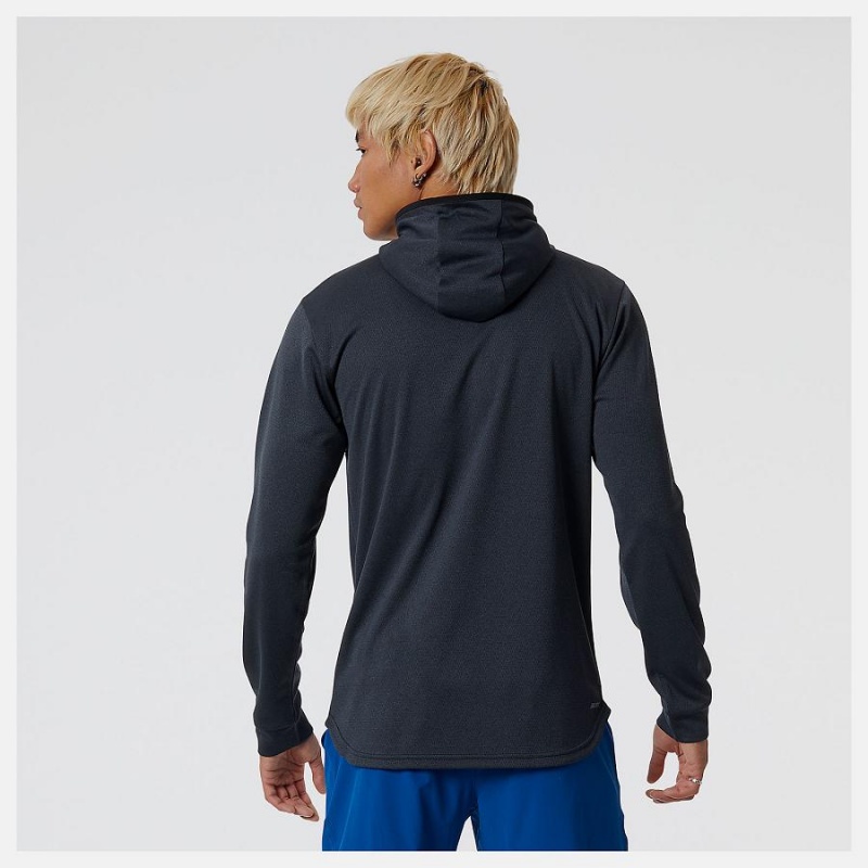 Sudadera con Capucha New Balance Tenacity Hooded 1/4 Zip Hombre Negras | EC 1341KI