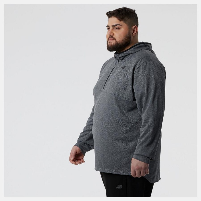 Sudadera con Capucha New Balance Tenacity Hooded 1/4 Zip Hombre Gris Oscuro | EC 1340JJ