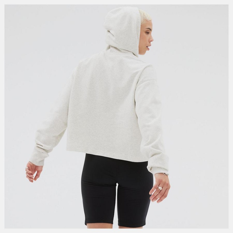 Sudadera con Capucha New Balance Uni-ssentials French Terry Crop Hombre Blancas | EC 1344XF
