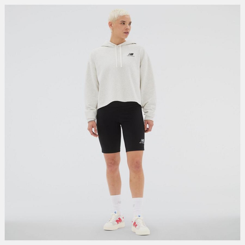 Sudadera con Capucha New Balance Uni-ssentials French Terry Crop Hombre Blancas | EC 1344XF