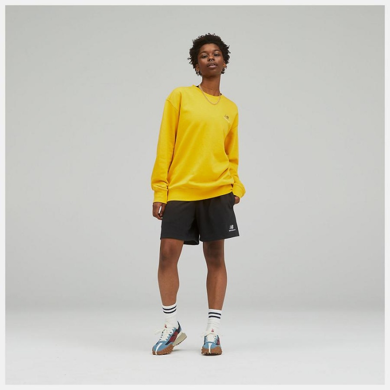 Sudadera con Capucha New Balance Uni-ssentials French Terry Crewneck Sweatshirt Hombre Amarillo | EC 1343ZG