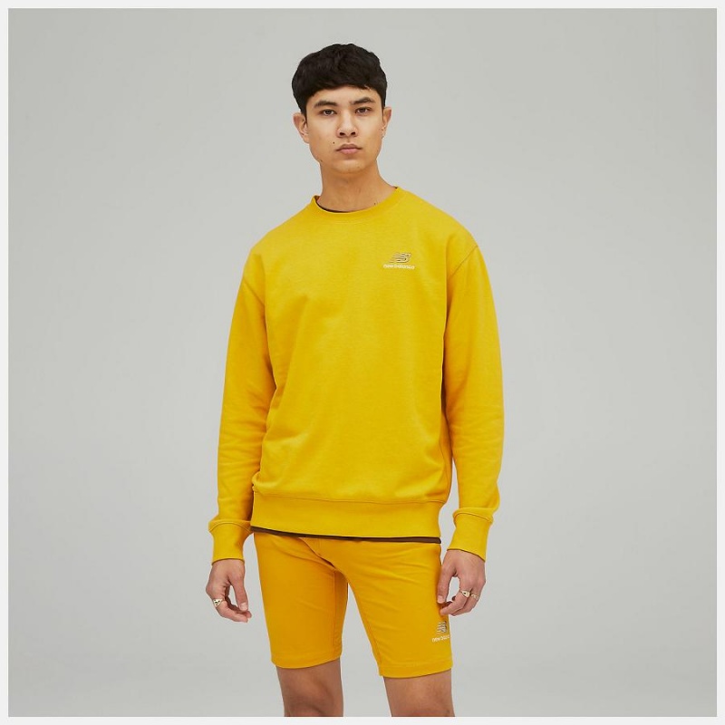 Sudadera con Capucha New Balance Uni-ssentials French Terry Crewneck Sweatshirt Hombre Amarillo | EC 1343ZG