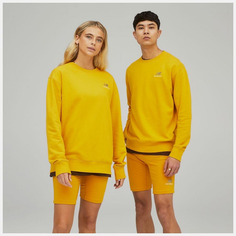 Sudadera con Capucha New Balance Uni-ssentials French Terry Crewneck Sweatshirt Hombre Amarillo | EC 1343ZG