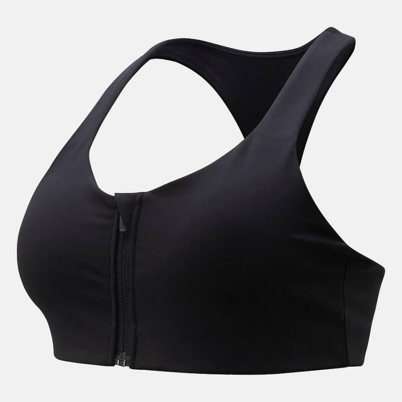 Sujetador Deportivo New Balance Power X Zip Front Mujer Negras | EC 2169FM