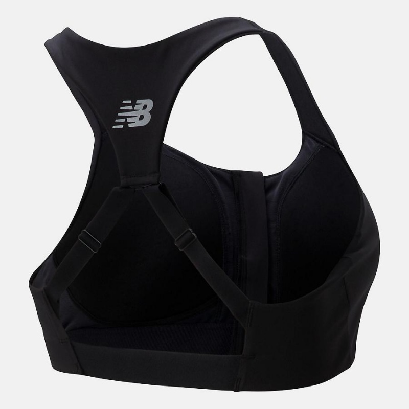 Sujetador Deportivo New Balance Power X Zip Front Mujer Negras | EC 2169FM