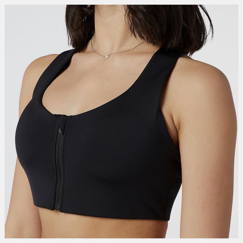 Sujetador Deportivo New Balance Power X Zip Front Mujer Negras | EC 2169FM