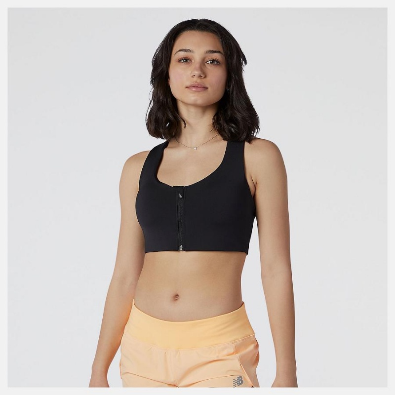 Sujetador Deportivo New Balance Power X Zip Front Mujer Negras | EC 2169FM