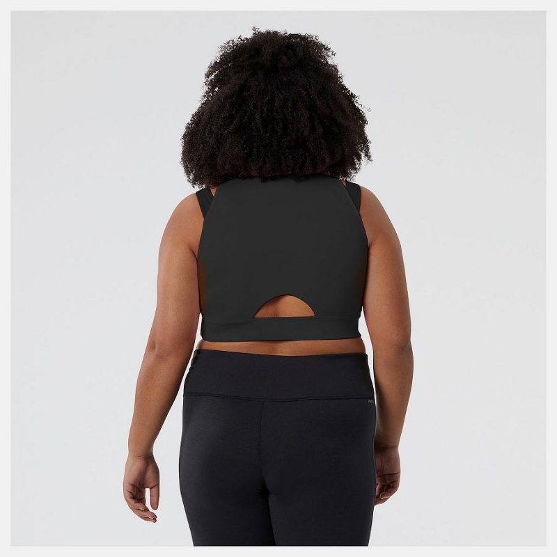 Sujetador Deportivo New Balance Shape Shield Crop Mujer Negras | EC 2172JJ