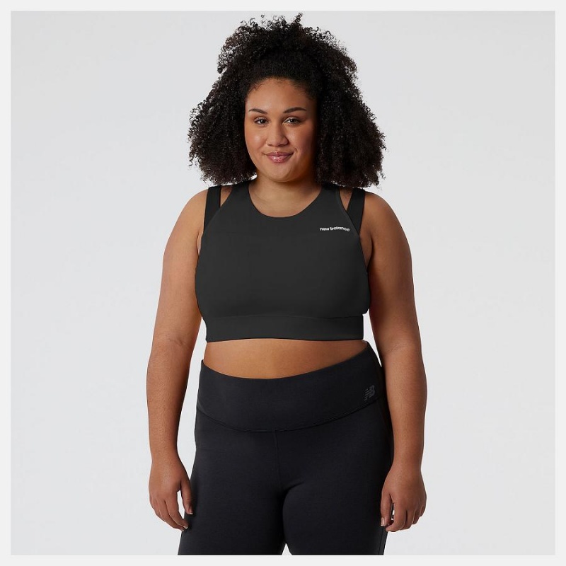 Sujetador Deportivo New Balance Shape Shield Crop Mujer Negras | EC 2172JJ