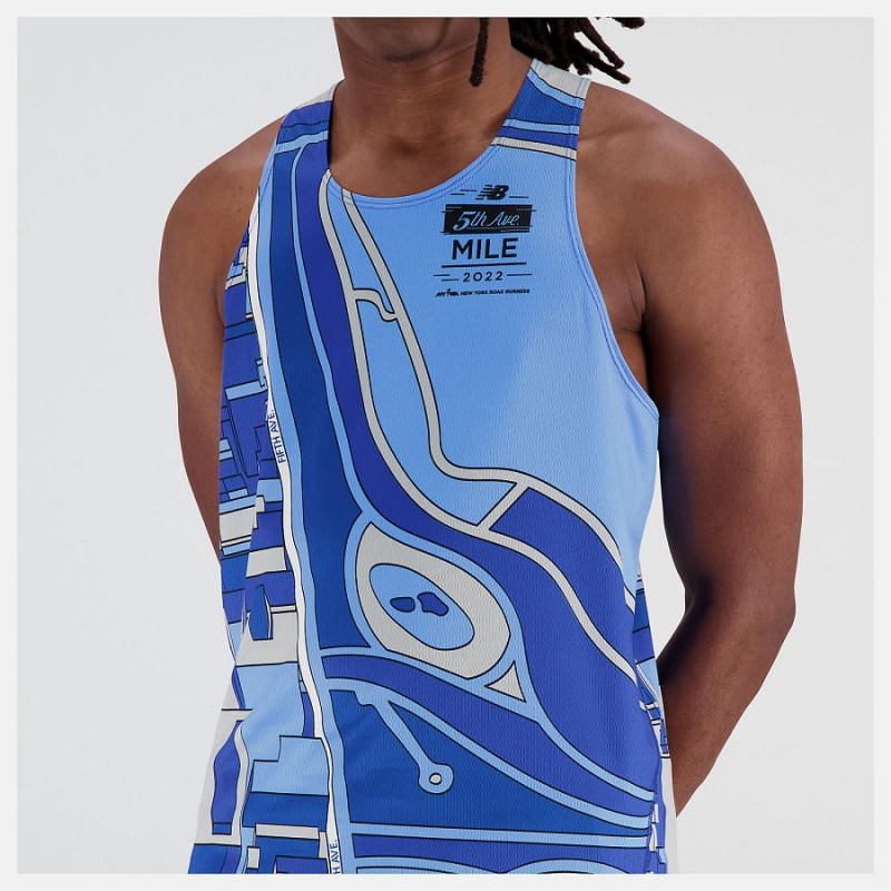 Tops New Balance 5th Avenue Mile Singlet Hombre Azules | EC 1530NB