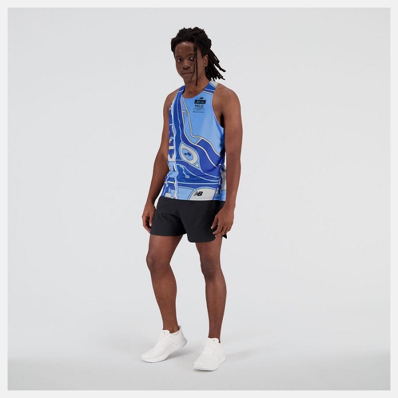Tops New Balance 5th Avenue Mile Singlet Hombre Azules | EC 1530NB