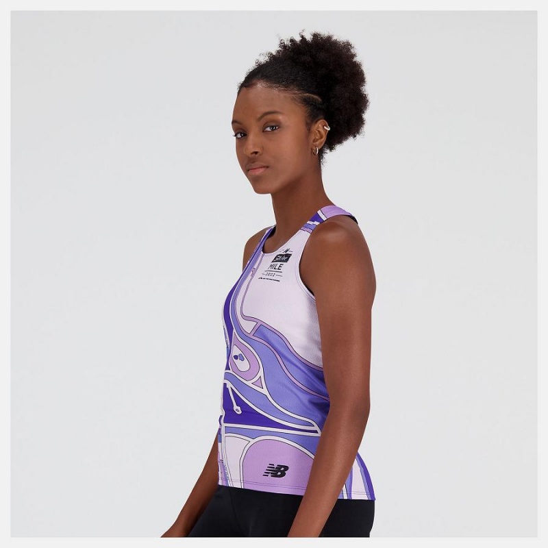 Tops New Balance 5th Avenue Mile Singlet Mujer Moradas | EC 2197HK