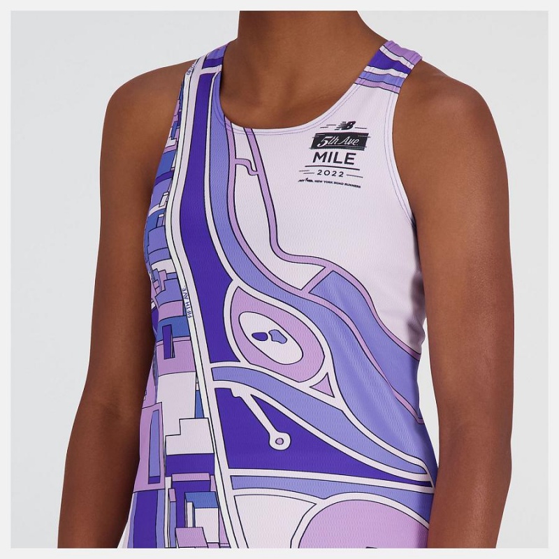 Tops New Balance 5th Avenue Mile Singlet Mujer Moradas | EC 2197HK