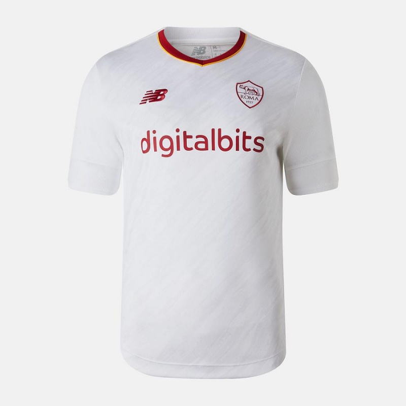 Tops New Balance AS Roma Away Sleeve Jersey Hombre Blancas | EC 1467FM