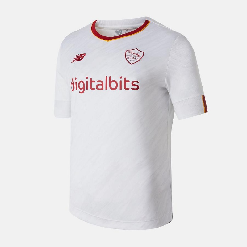 Tops New Balance AS Roma Away Sleeve Jersey Hombre Blancas | EC 1467FM