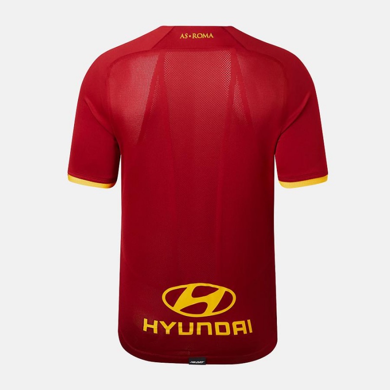 Tops New Balance AS Roma Home Derby Sleeve Jersey Hombre Rojas | EC 1469HK