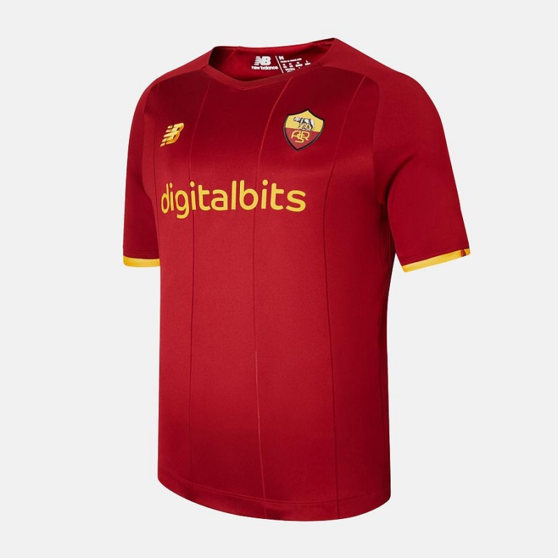 Tops New Balance AS Roma Home Derby Sleeve Jersey Hombre Rojas | EC 1469HK