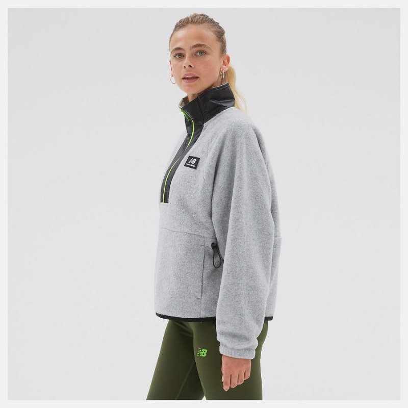 Tops New Balance AT Spinnex Fleece Layer Mujer Plateadas | EC 2178VD