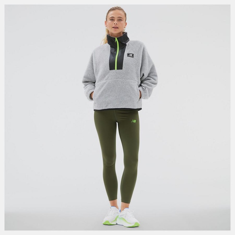 Tops New Balance AT Spinnex Fleece Layer Mujer Plateadas | EC 2178VD