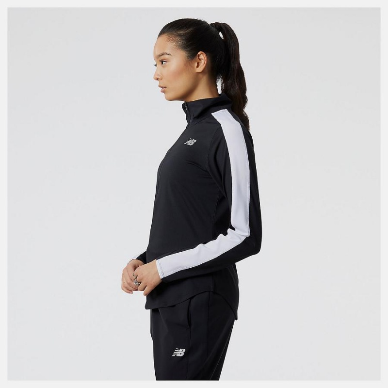 Tops New Balance Accelerate Half Zip Mujer Negras | EC 2174LH