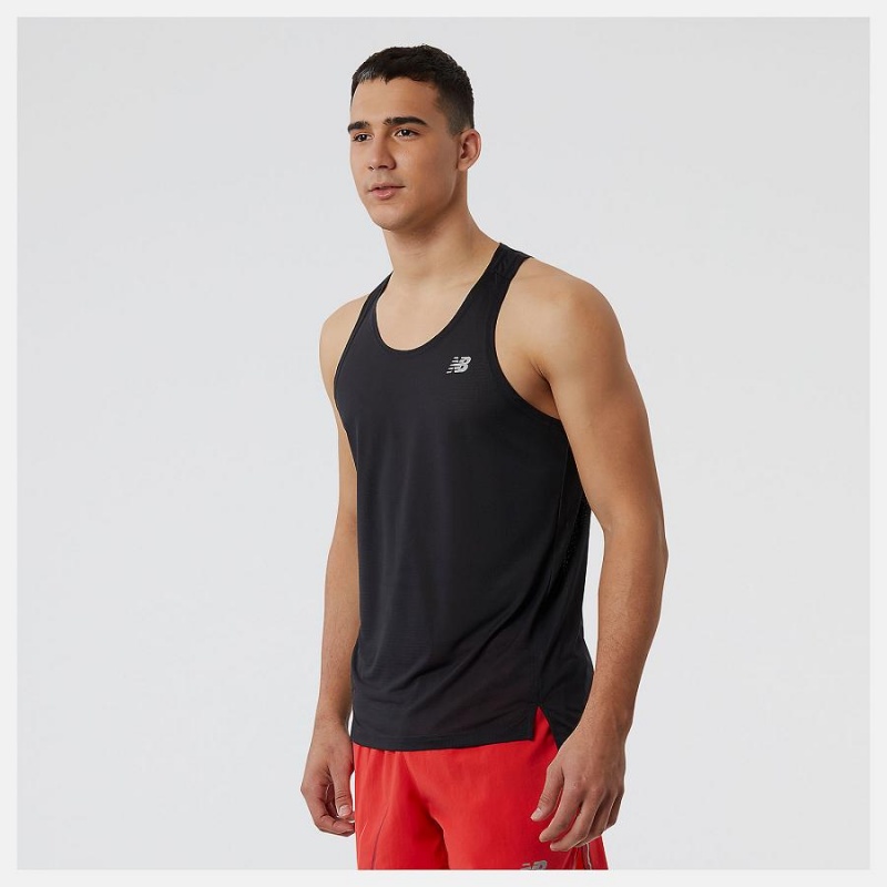 Tops New Balance Accelerate Singlet Hombre Negras | EC 1466DN