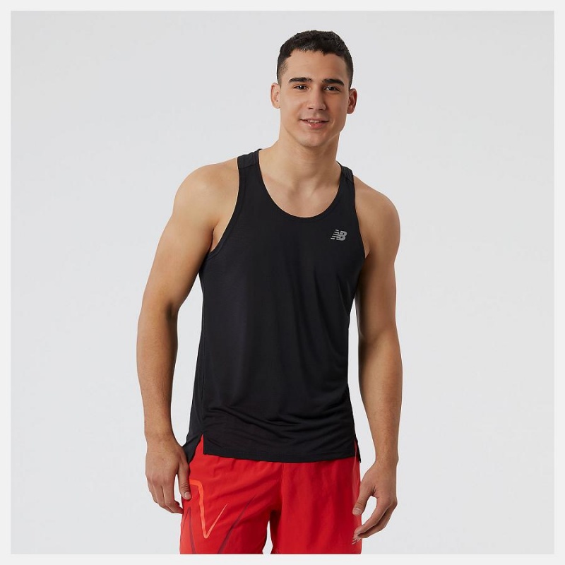 Tops New Balance Accelerate Singlet Hombre Negras | EC 1466DN