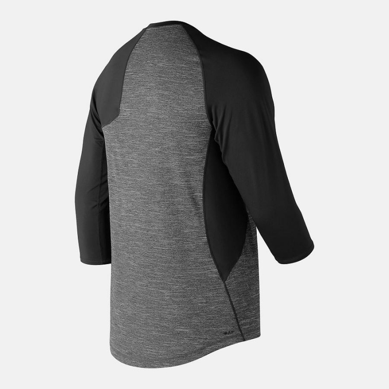 Tops New Balance Asym 2.0 Left 3/4 Sleeve Hombre Gris Negras | EC 1475CE