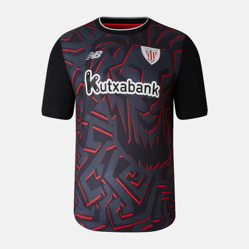 Tops New Balance Athletic Club Away Sleeve Jersey Hombre Negras Rojas | EC 1477BC