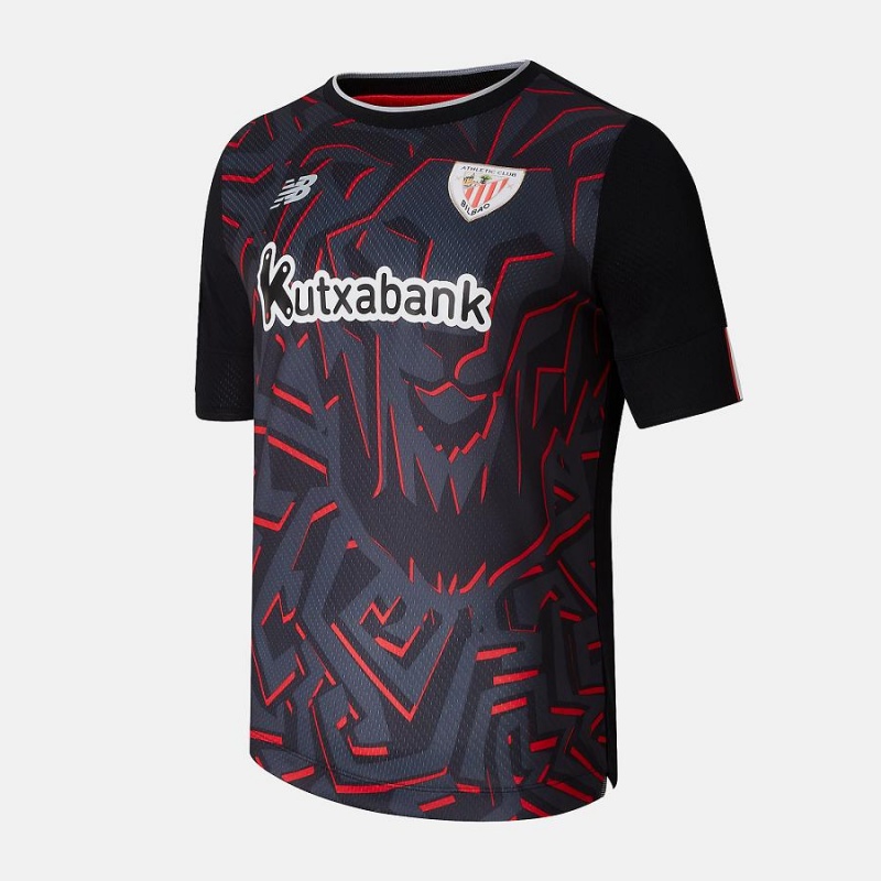 Tops New Balance Athletic Club Away Sleeve Jersey Hombre Negras Rojas | EC 1477BC