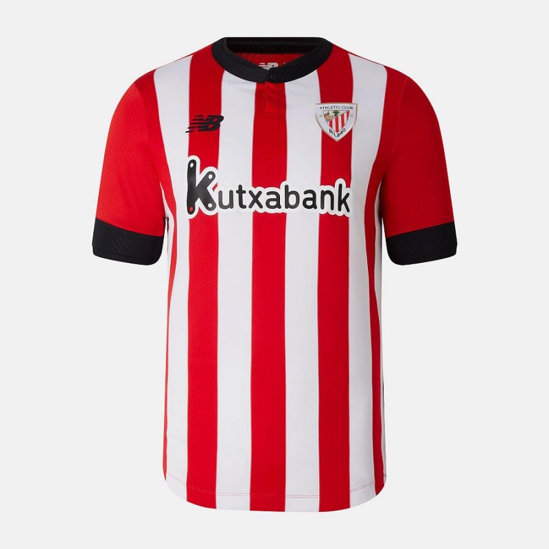 Tops New Balance Athletic Club Home Sleeve Jersey Hombre Rojas Blancas | EC 1478NB