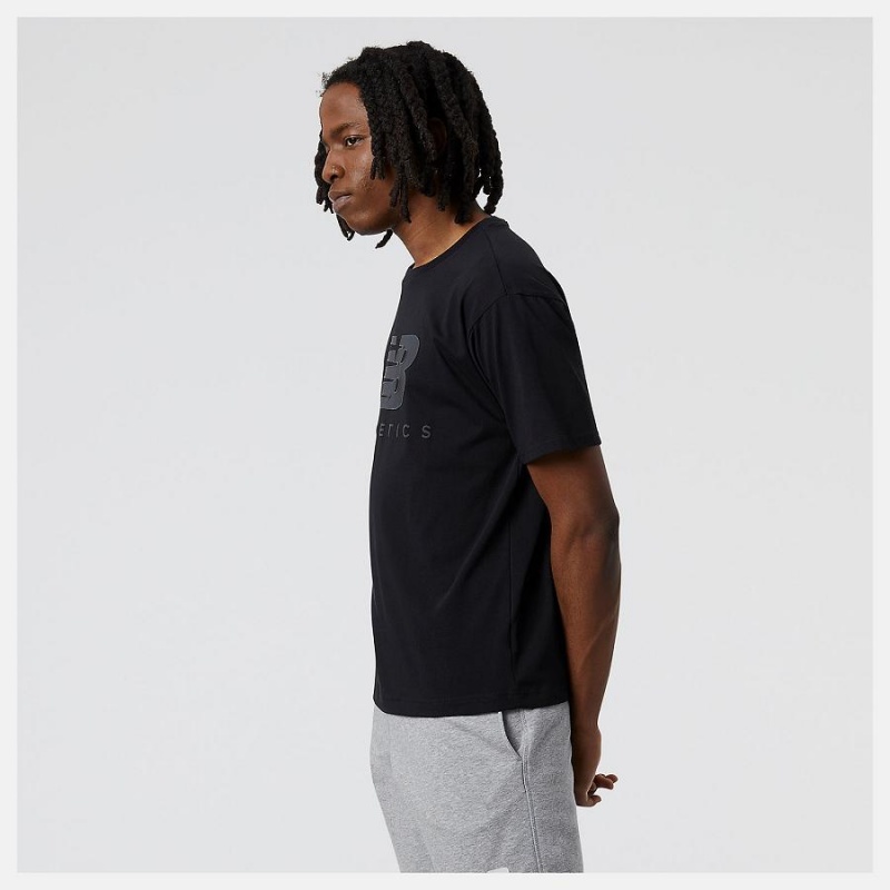 Tops New Balance Athletics Estampadas Logo Hombre Negras | EC 1479MA