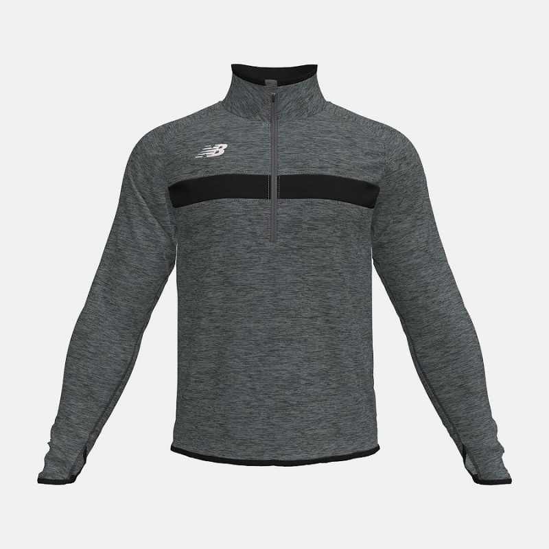 Tops New Balance Athletics Half Zip(Boston College) Hombre Gris Oscuro | EC 1480QZ