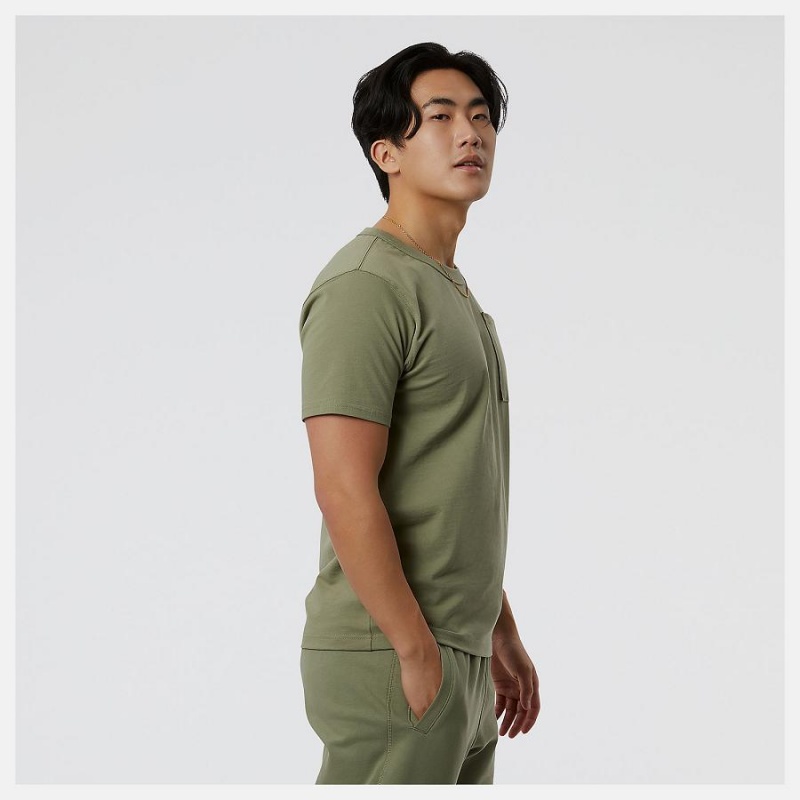 Tops New Balance Athletics Nature State Sleeve Hombre Verde Oliva | EC 1488OR