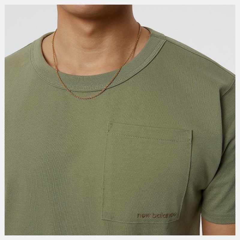 Tops New Balance Athletics Nature State Sleeve Hombre Verde Oliva | EC 1488OR