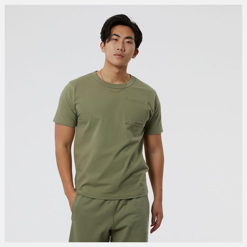 Tops New Balance Athletics Nature State Sleeve Hombre Verde Oliva | EC 1488OR