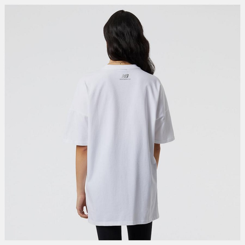 Tops New Balance Athletics Oversized Mujer Blancas | EC 2181MA