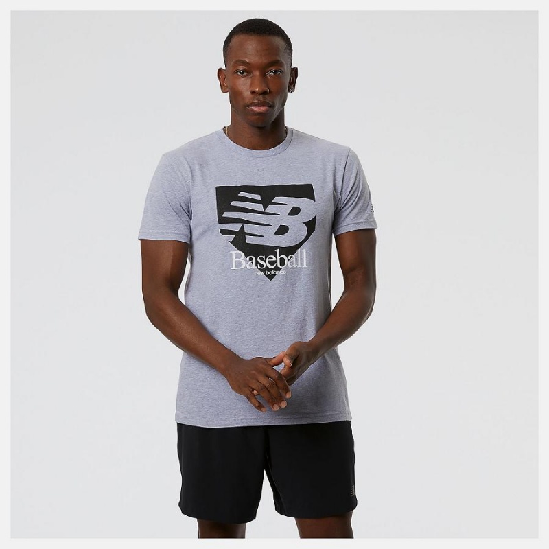 Tops New Balance Baseball Plate Hombre Gris Blancas | EC 1493FM