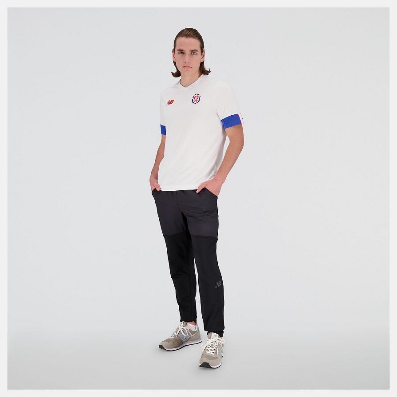 Tops New Balance Costa Rica Away Sleeve Jersey Hombre Blancas Azules | EC 1497KI