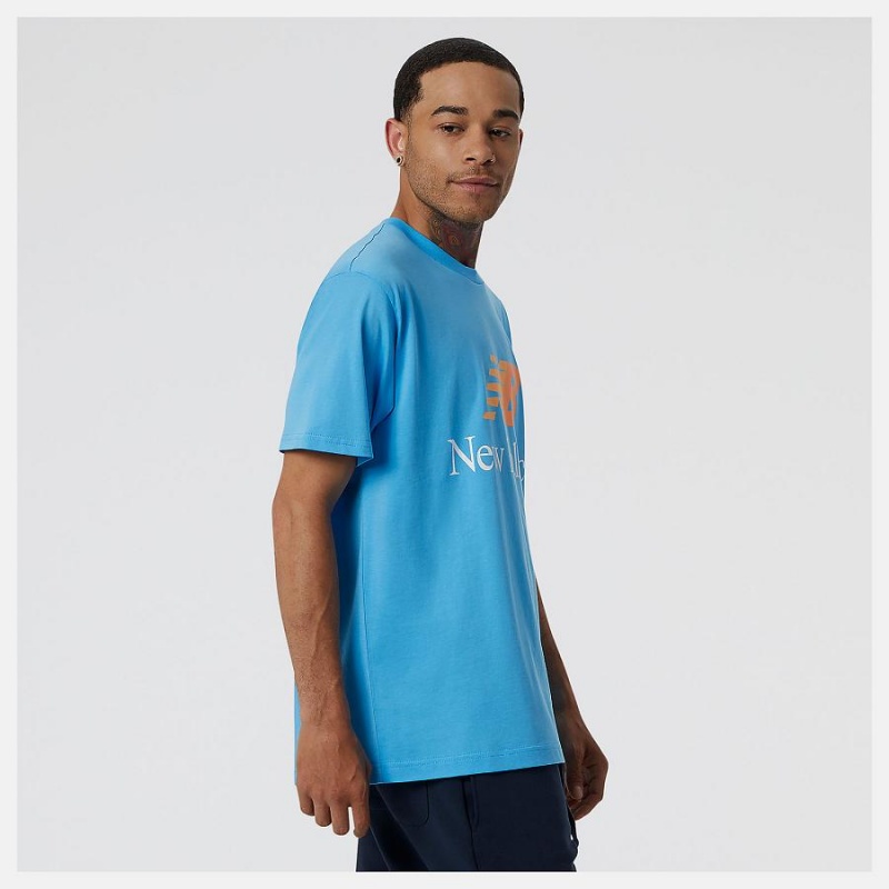 Tops New Balance Essentials Celebrate Split Logo Hombre Azules | EC 1499ZG