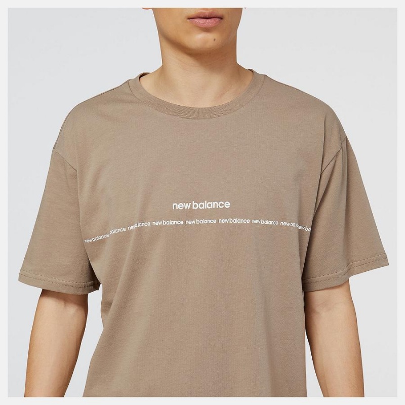 Tops New Balance Essentials Estampadas Hombre Marrones | EC 1502VD