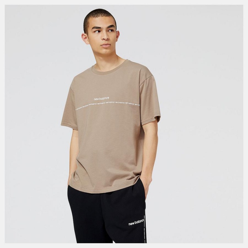 Tops New Balance Essentials Estampadas Hombre Marrones | EC 1502VD