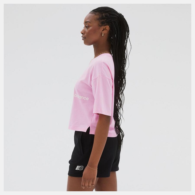 Tops New Balance Essentials Estampadas Mujer Rosas | EC 2183WY
